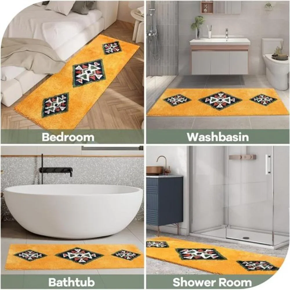 NEW Yellow Boho Area Rug - Picture 3 of 3